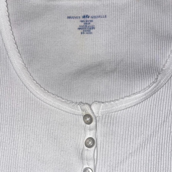 Brandy Melville Ribbed Button up T shirt - Picture 3 of 4